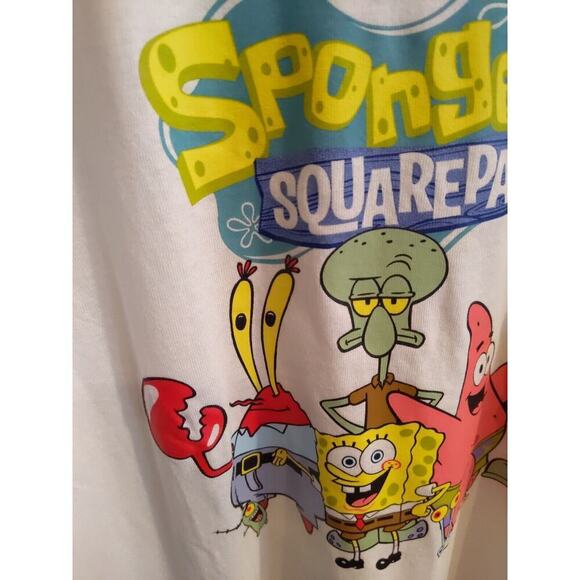 Delta Pro Weight Mens T-Shirt SpongeBob SquarePants Large White Nickelodeon NEW - Picture 2 of 6